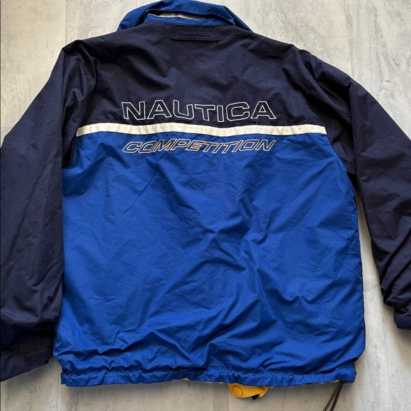 Nautica  competition, jacket, reversible blue  yellow  midweight rain jacket EUC - Picture 8 of 11